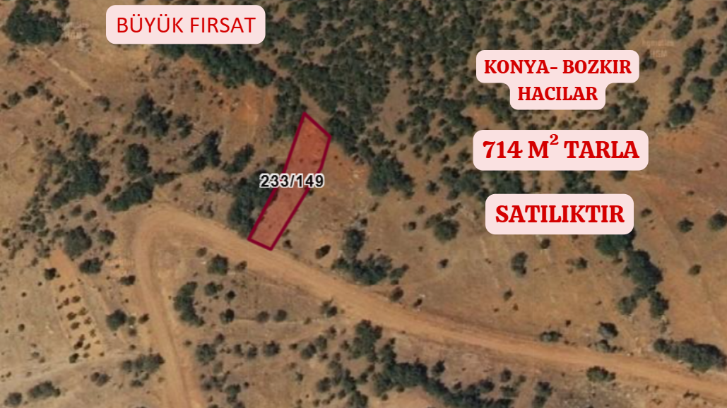 KONYA BOZKIR HACILAR KÖYÜNDE 714M² TARLAMIZ SATILIKTIR. - KONYA BOZKIR fotoğraf 2
